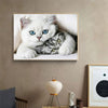 broderie diamant chat encadré