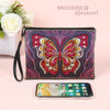 Pochette Broderie diamant Papillon rouge