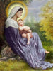 diamond painting vierge marie dans un jardin