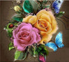 Broderie diamant Roses rose et jaune