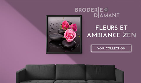 Broderie diamant Fleurs et Ambiance Zen
