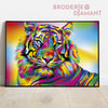 Broderie diamant Tigre multicolore