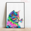 diamond painting chat multicolore
