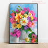 Broderie diamant fleurs multicolores