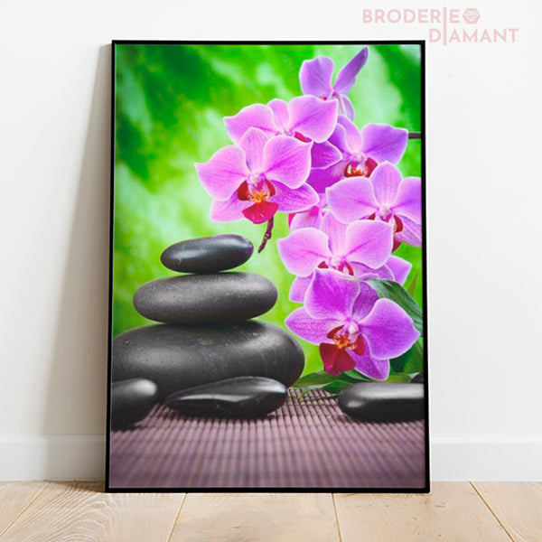 Broderie diamant Orchidées violettes