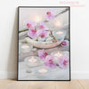 Broderie diamant orchidée zen et bougies