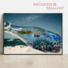 Broderie diamant bateau en bouteille