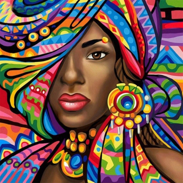 broderie diamant femme noire africaine
