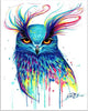 broderie diamant hibou multicolore