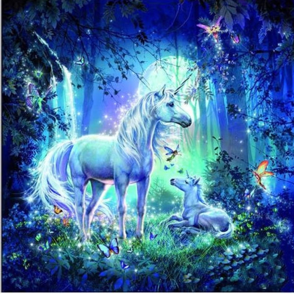broderie diamant licorne