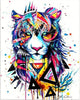 broderie diamant tigre multicolore