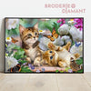 broderies diamants chat et papillons
