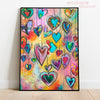Broderie diamant coeurs multicolores