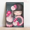 diamond painting geisha kimono noir