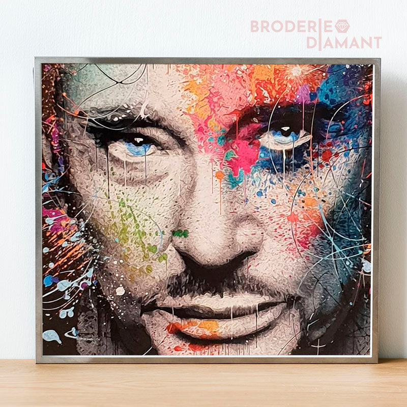portrait coloré de johnny hallyday
