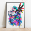 diamond painting lion multicolore