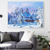 diamond painting maison sous la neige