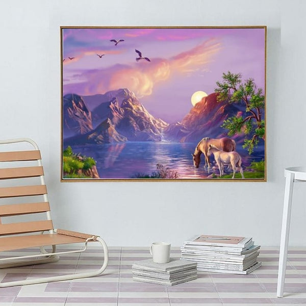 peinture diamant montagne