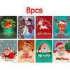 Lot de 8 Cartes de vœux Noël en broderie diamant