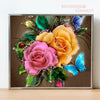Broderie diamant Roses rose et jaune