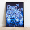 Broderie diamant tigres bleus